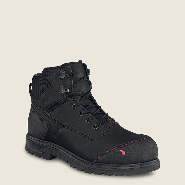 Red Wing Mens Safety Boots - Brnr Xp - 6-inch Waterproof Toe - Black/Grey - CKT328475